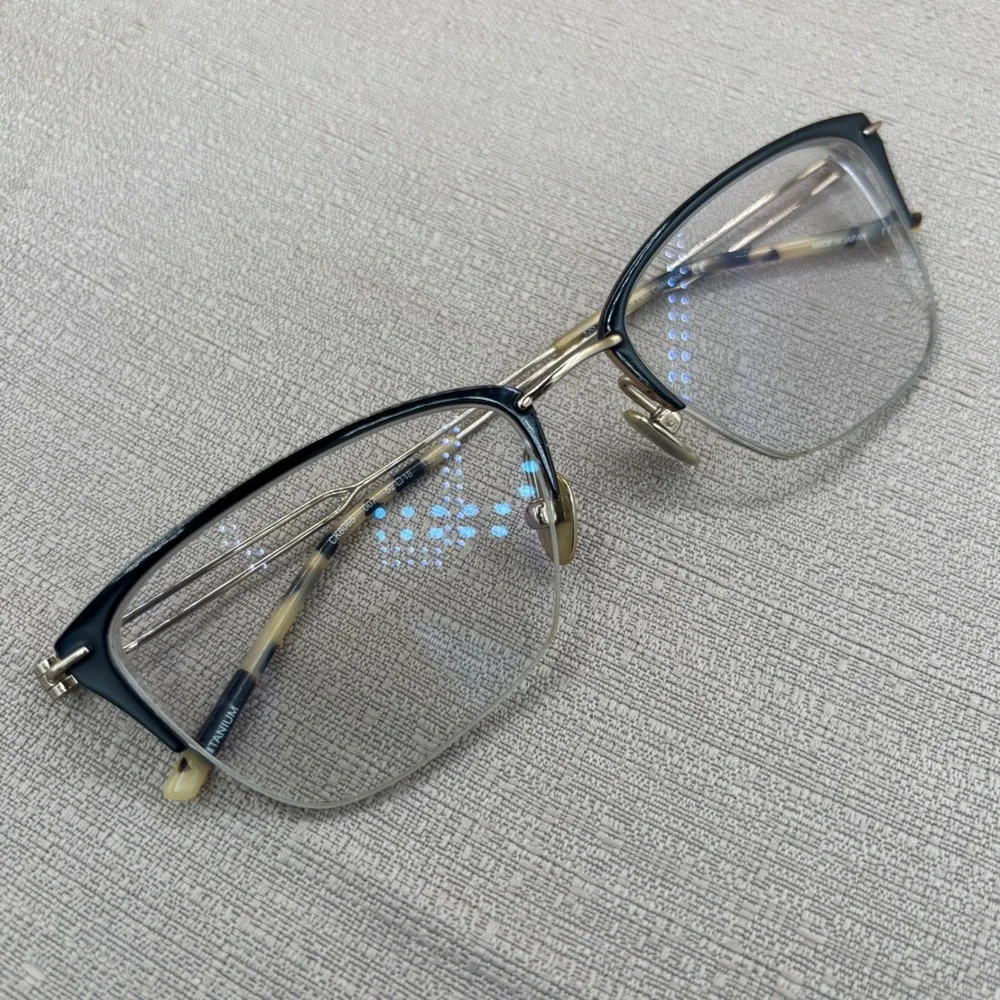 Calvin Klein CK8065 007 Black Gold Titanium Eyeglasses 52-18-135 Japan